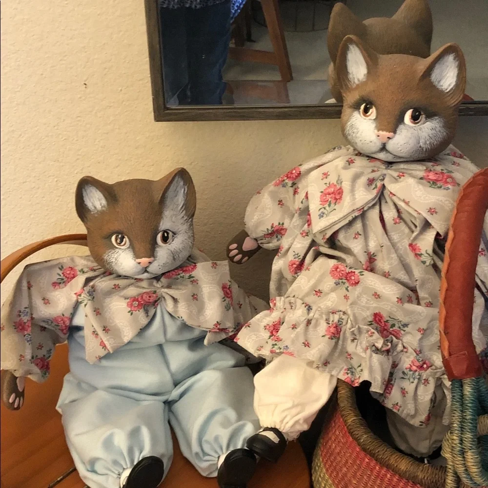 Handmade Porcelain Cats - Unbranded